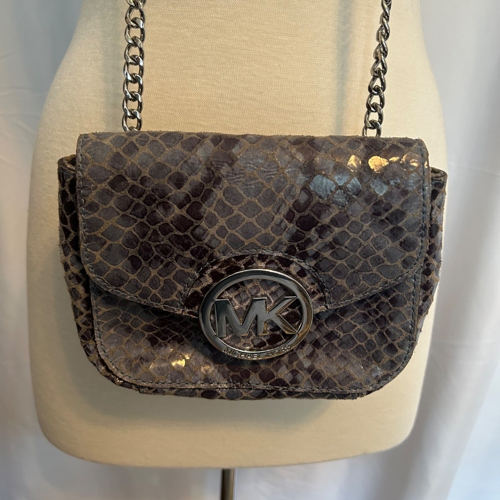 Michael Kors Fulton Python Print Small Demin Blue… - image 2